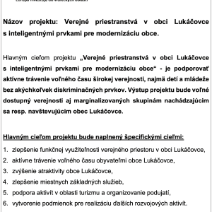 Plagát Verejné priestranstvá v obci Lukáčovce